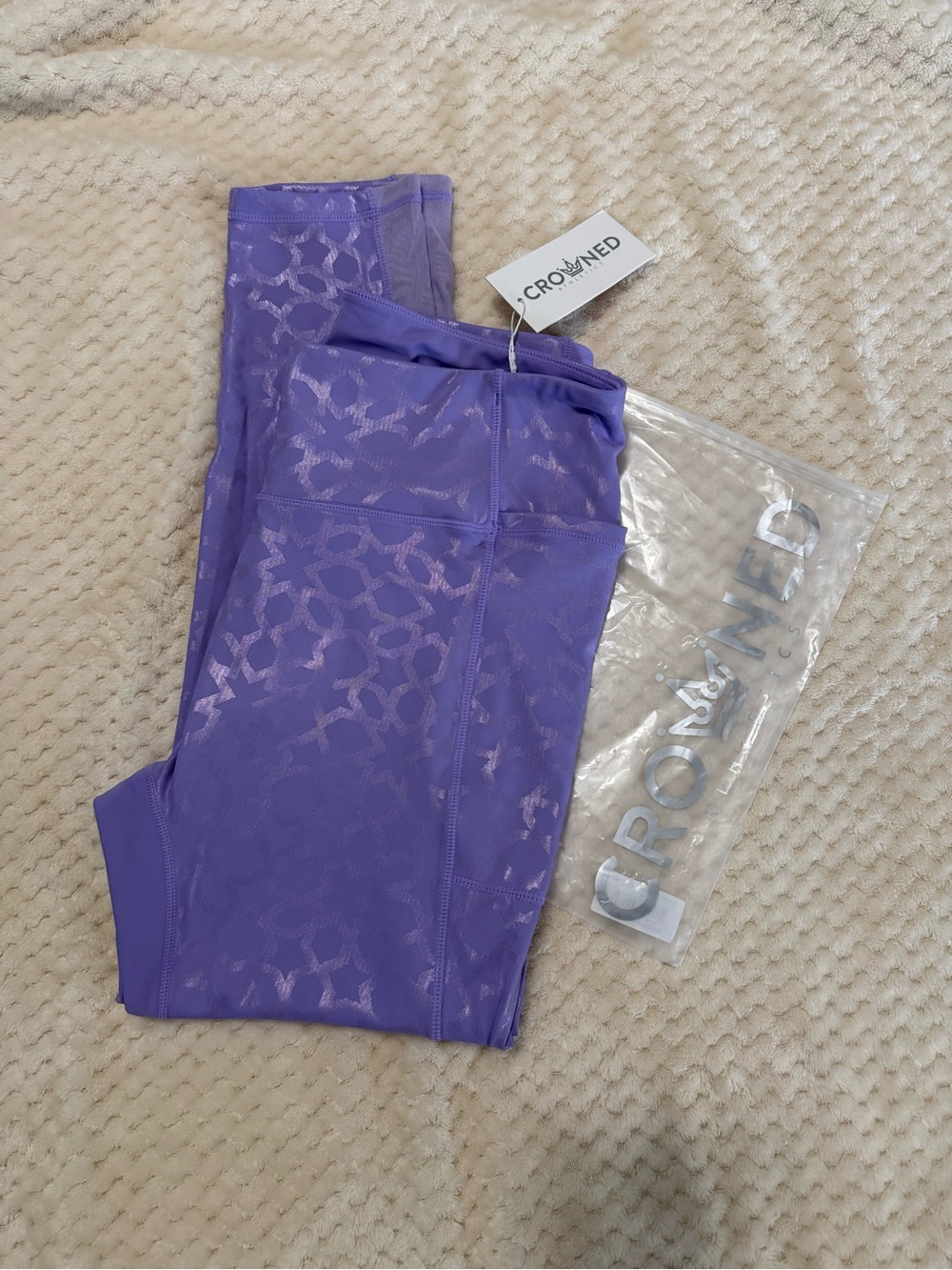 Crowned Athletics Purple Arabian Nights Leggings New Size XXL 14-16